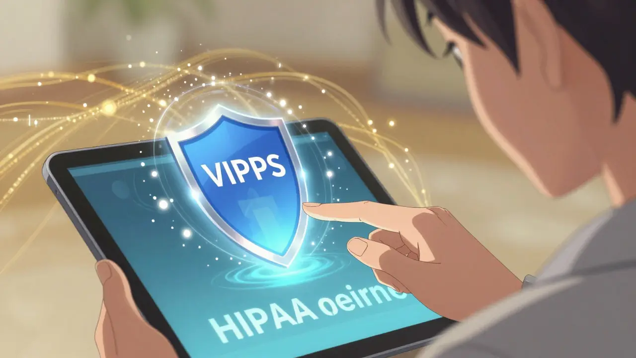 Digital shield icon representing secure online pharmacy verification