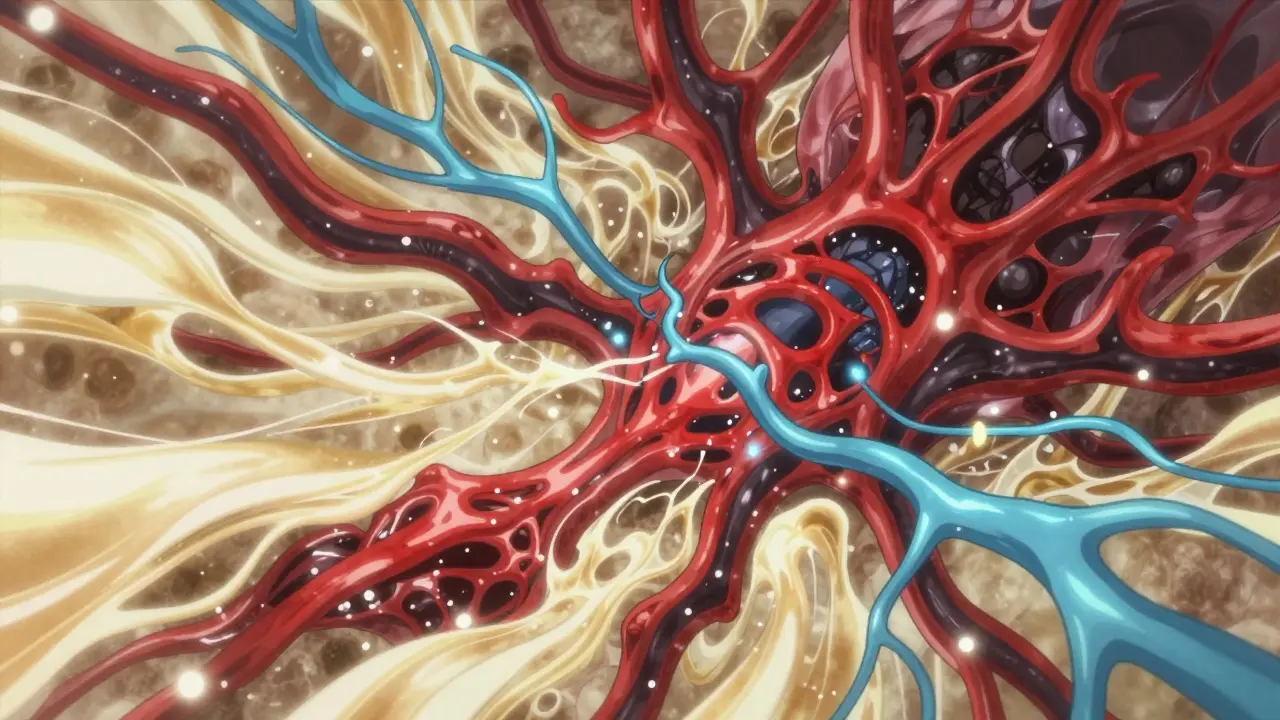 Abstract view of IVIG therapy stopping immune attack on nerves