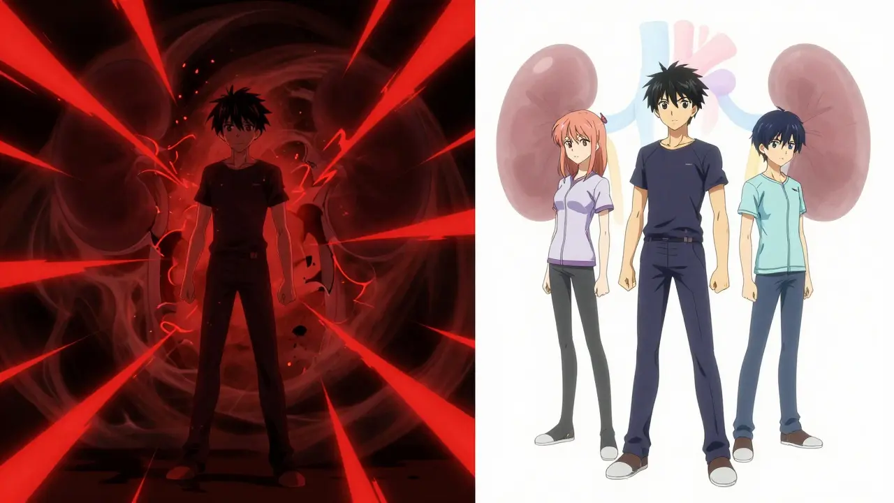Anime comparison showing risk differences between diabetes medications