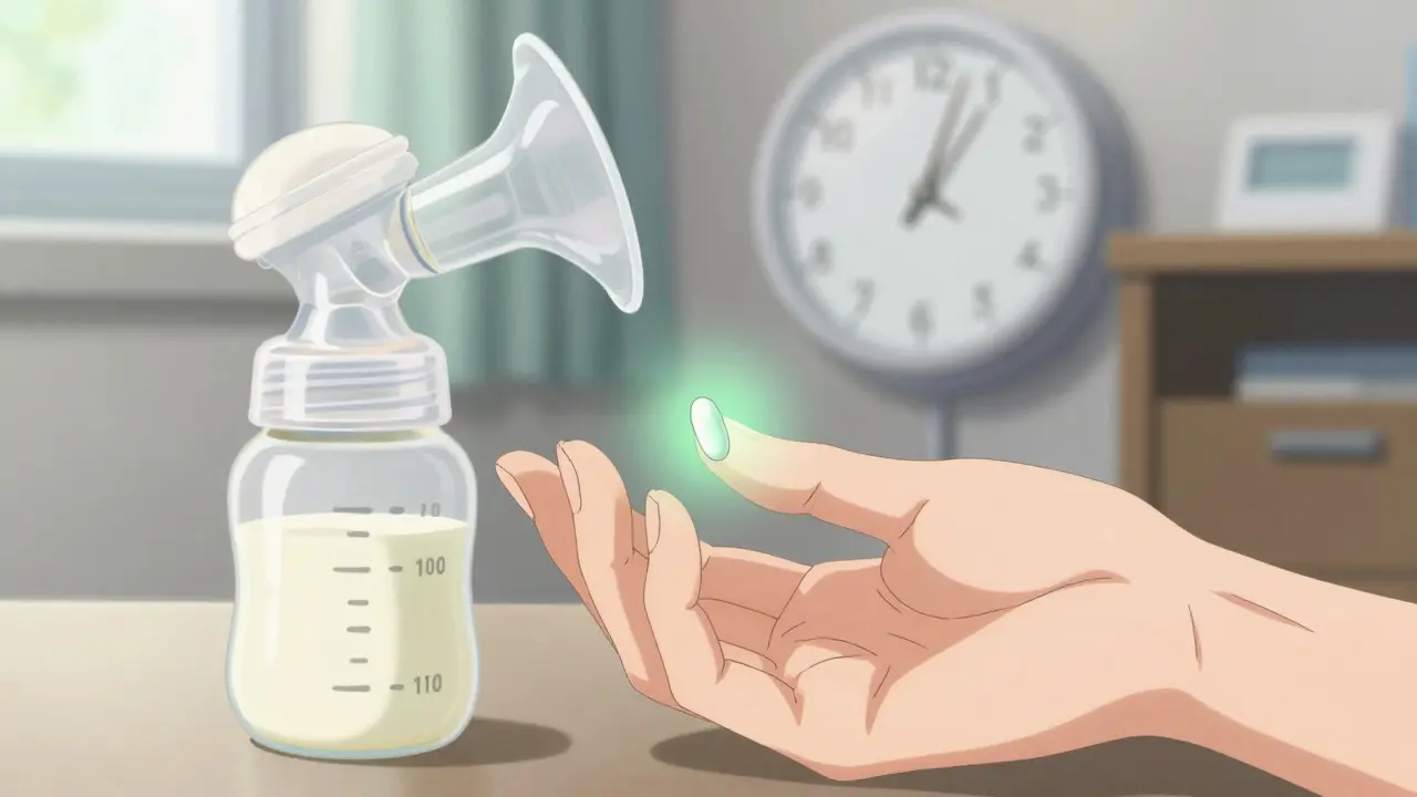 Pill and breast milk bottle with timing clock