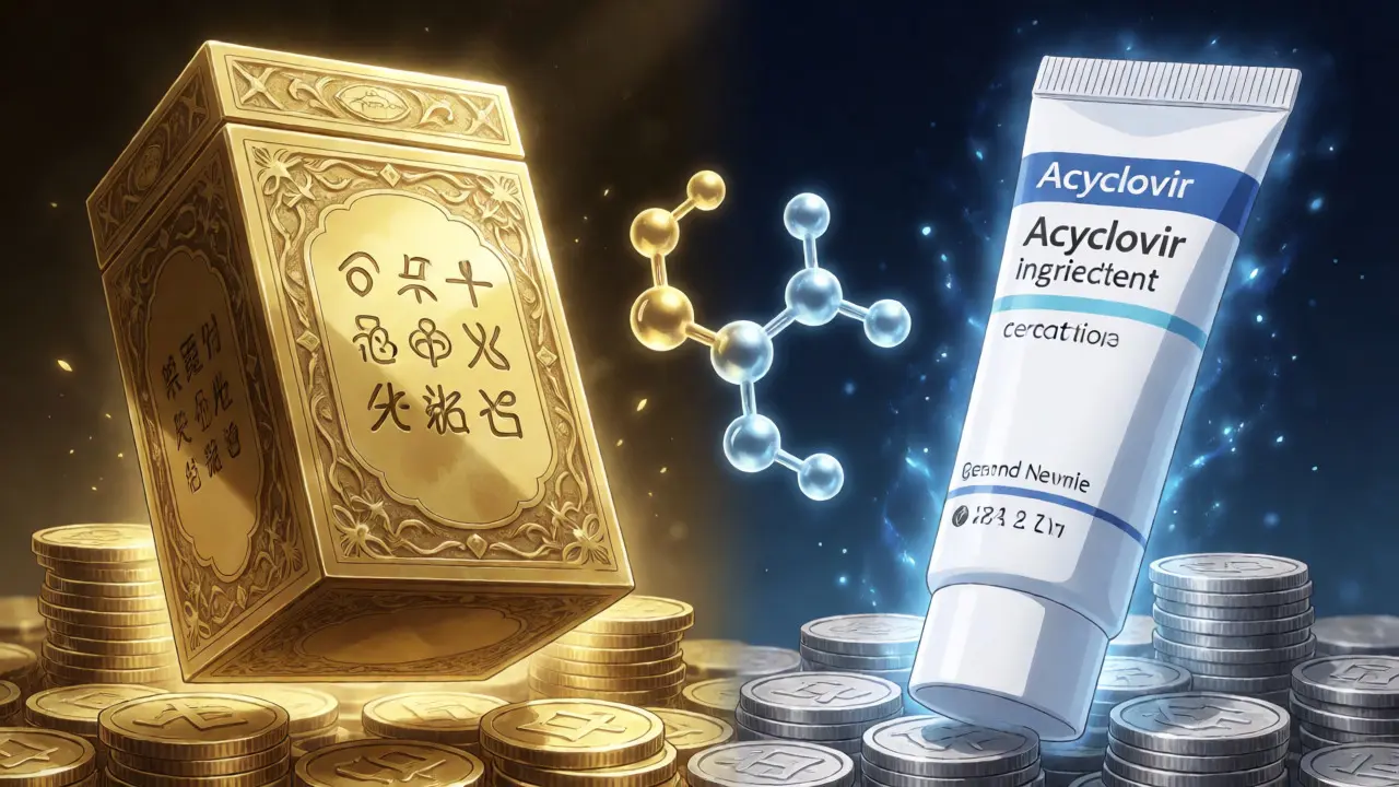 Visual comparison of expensive brand vs cheap generic medication